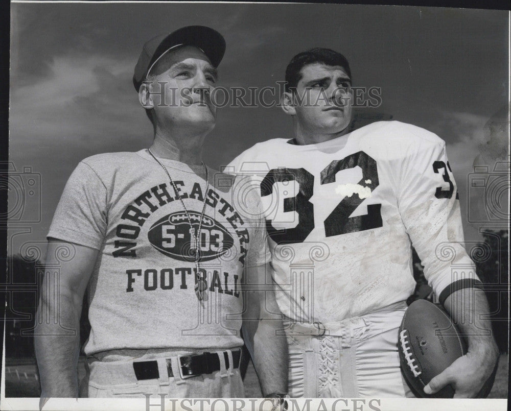 1965 Press Photo Coach Zabliski & Bob Cappadonn of NE football - Historic Images