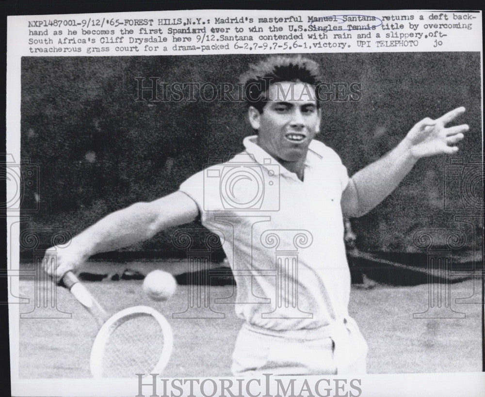 1965 Press Photo Manuel Santana US Singles Tennis - Historic Images