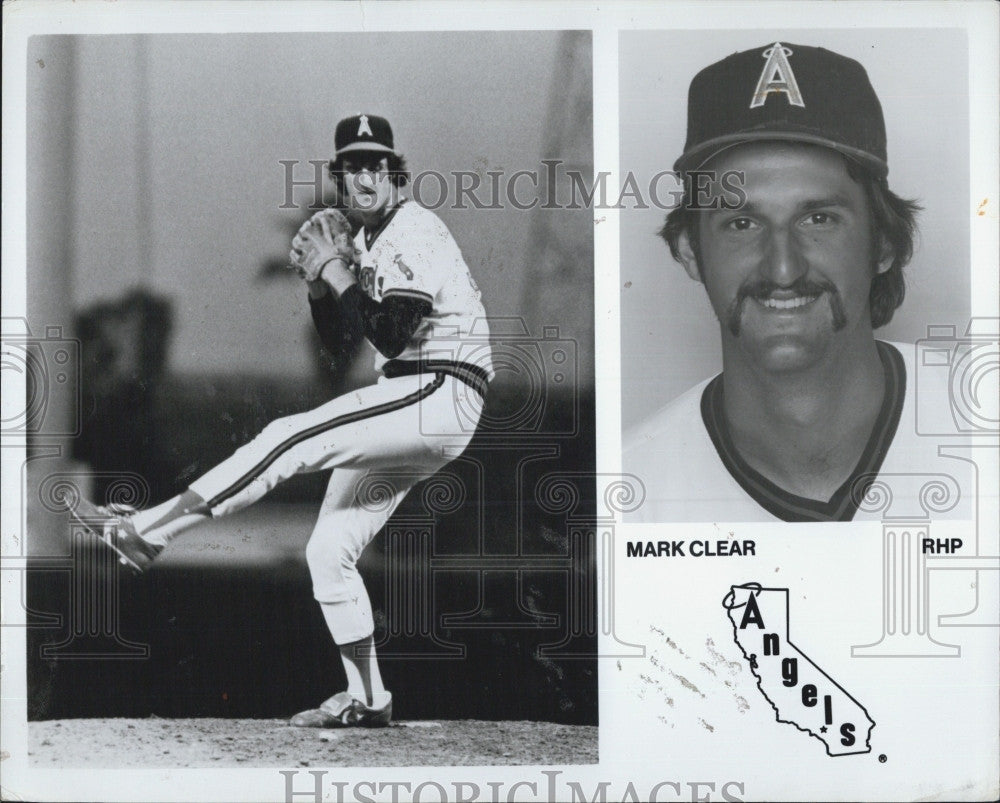 Press Photo Mark Clear Los Angeles Baseball Angels Player - Historic Images