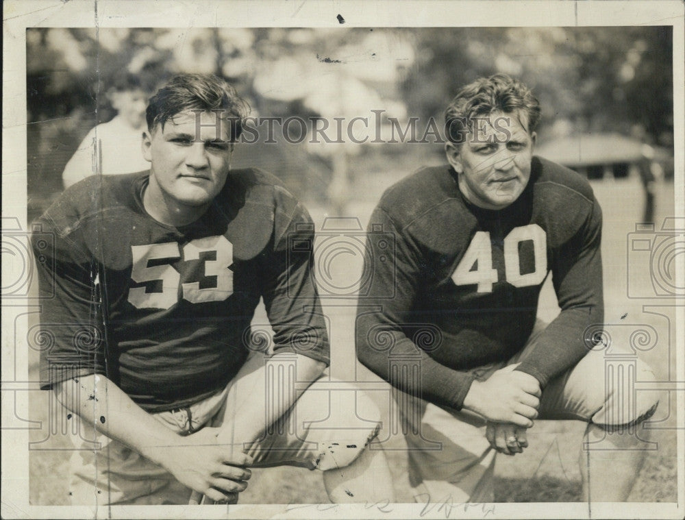 1942 Press Photo Rocko Canale &amp; Joe Repho Boston College football - Historic Images