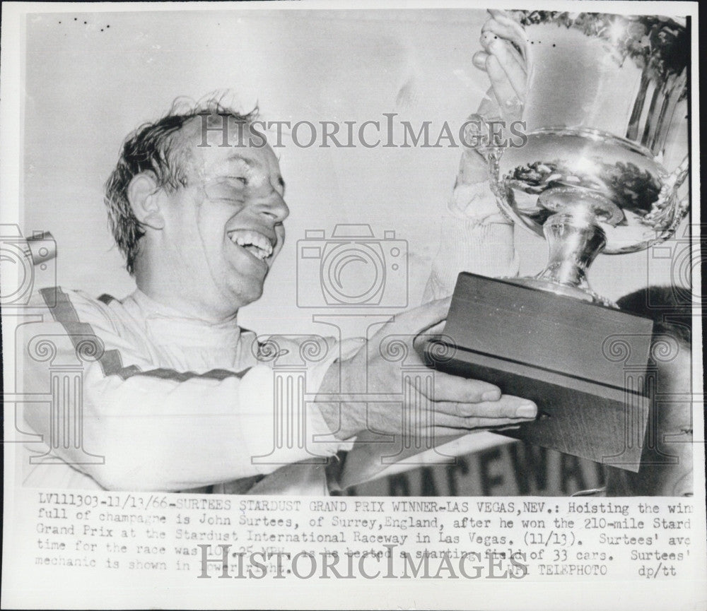 1966 Press Photo Jockey John  Surtees at Stardust Intl Race - Historic Images