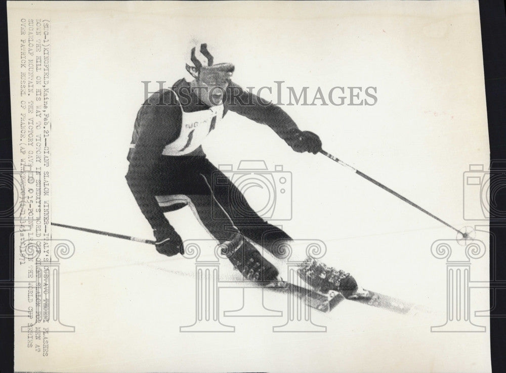 1971 Press Photo Italian Ski Gustavo Thoeni World Cup Sugarloaf Mountain - Historic Images