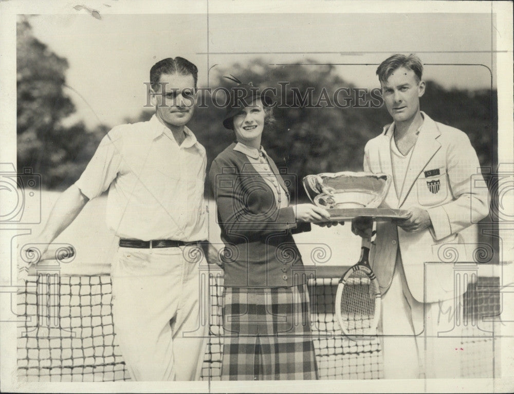 1938 Press Photo Mrs. Gerald Shaw George Lott Professional Tennis Player - Historic Images