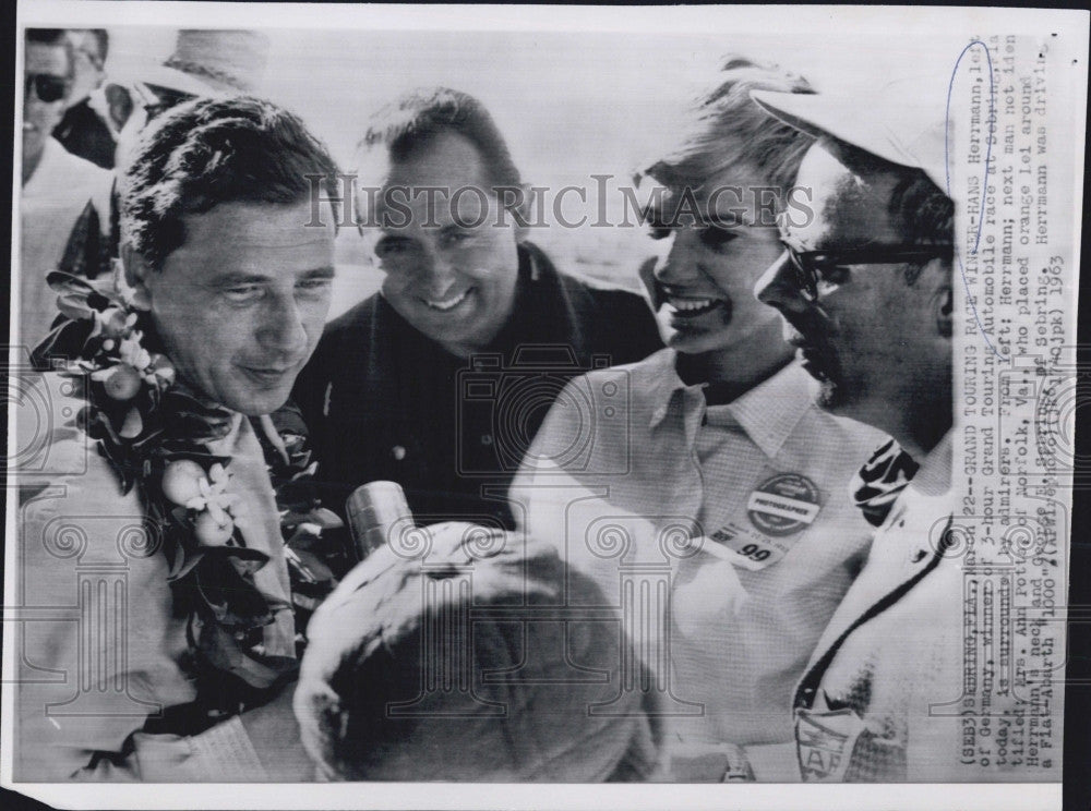 1963 Press Photo Hans Herrmann Germany Grand Touring Race George E Schring - Historic Images