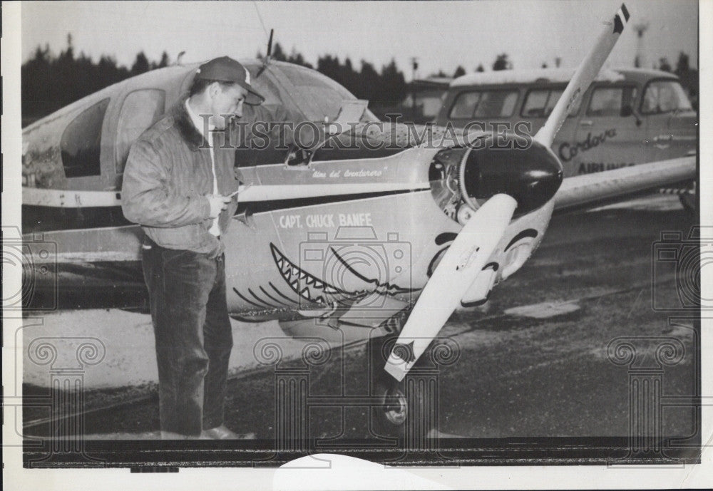 1958 Press Photo Charles Banfe Palo Alto California Single Engine Pilot - Historic Images