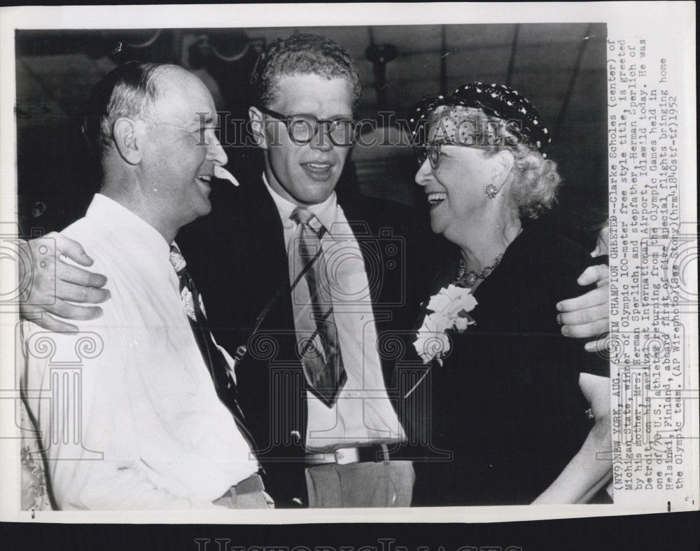 1952 Press Photo Clarke Scholes Michigan State Olympic Free Style Runner - Historic Images