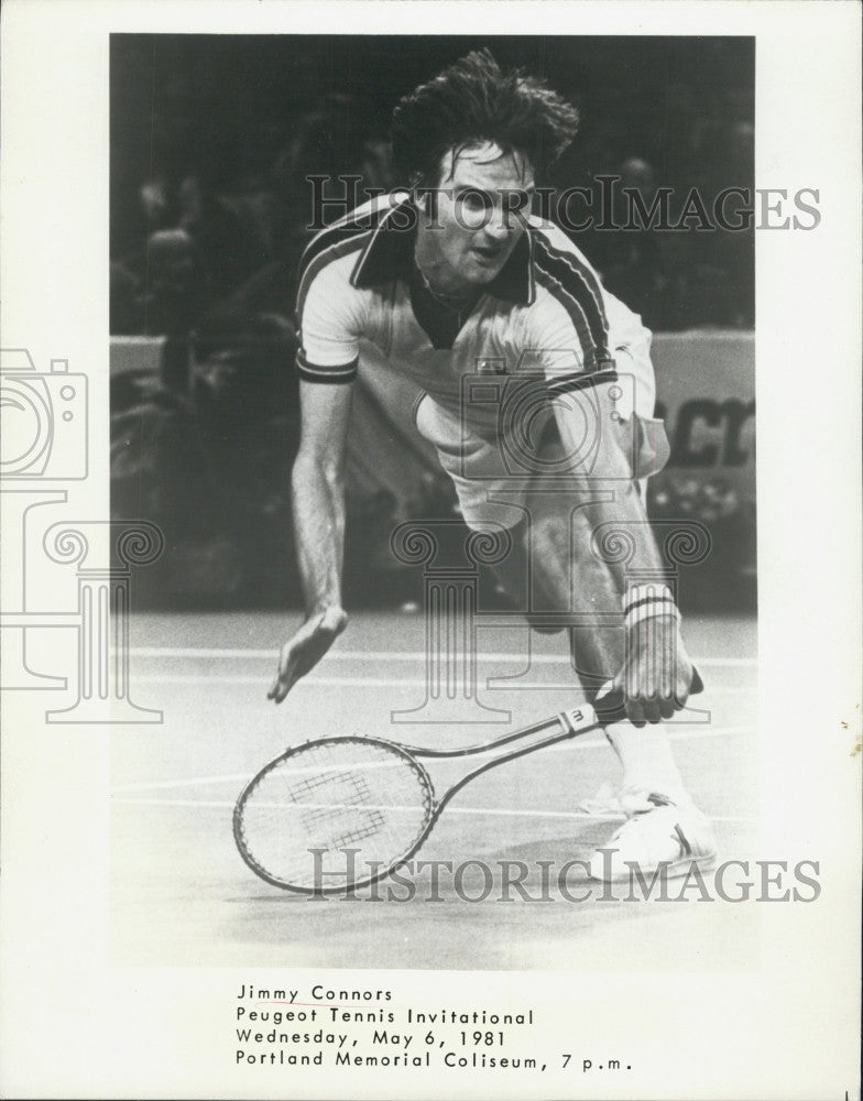 1981 Press Photo Jimmy Connors at Peugot Tennis Inv. - Historic Images