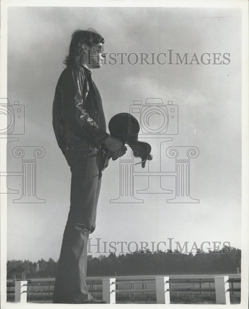 1973 Press Photo Jockey Ed Cantlon Jr at Florida Downs - Historic Images