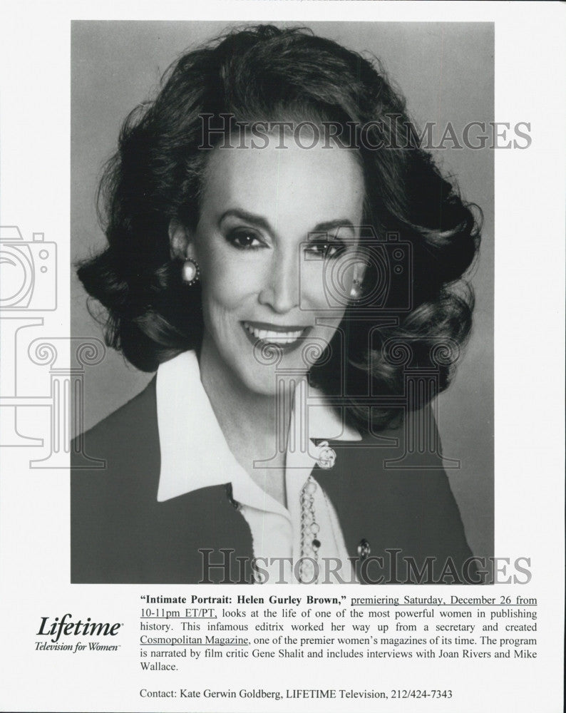 Press Photo &quot;Intimate Portrait: Helen Gurley Brown&quot; Lifetime Movie Joan Rivers - Historic Images