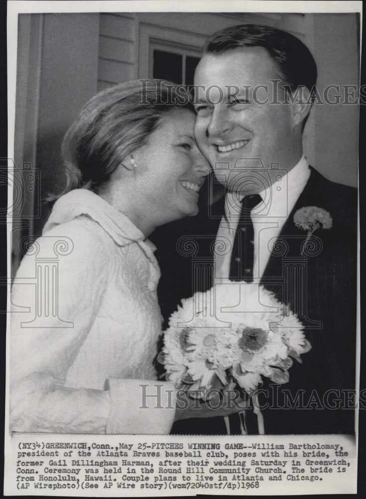 1968 Press Photo William Bartholomay President Owner Atlanta Braves - Historic Images