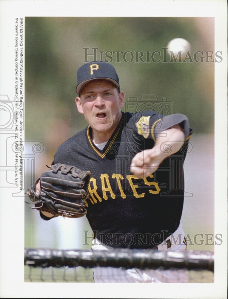 1994 Press Photo Pittsburgh Pirates Randy Tomlin Baseball Pitcher - Historic Images