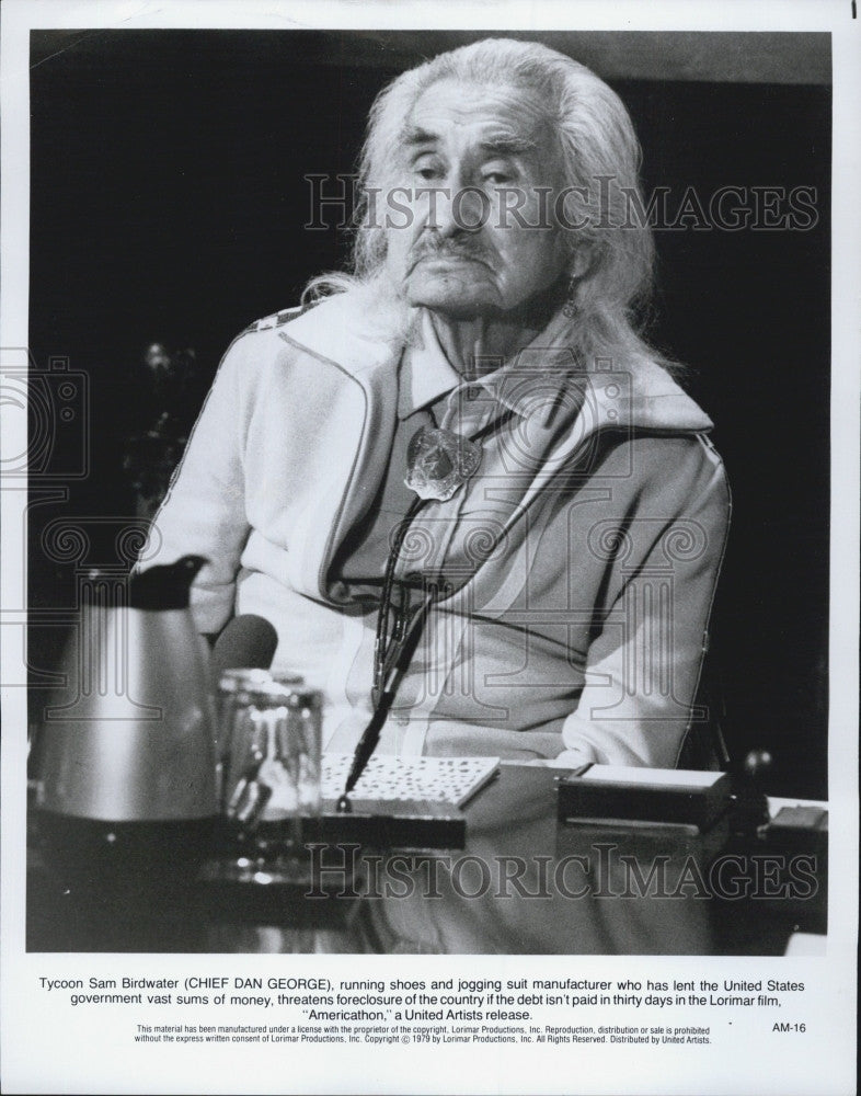 1979 Press Photo Chief Dan George &quot;Americathon&quot; Television Film Actor - Historic Images