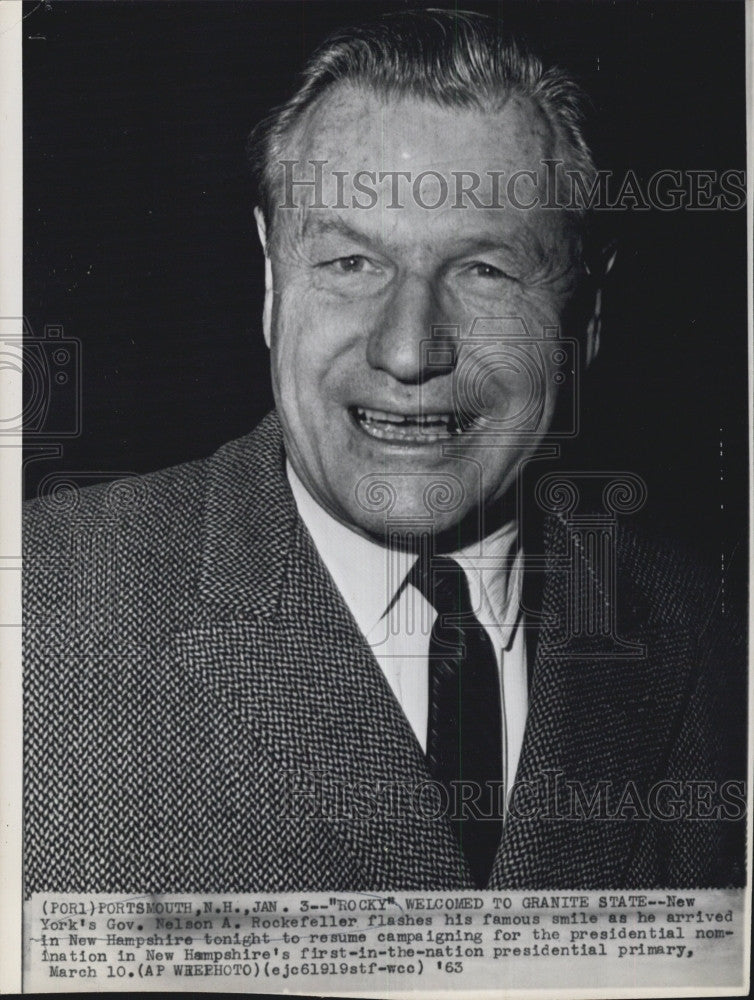 1963 Press Photo NY Governor Nelson A Rockerfeller - Historic Images