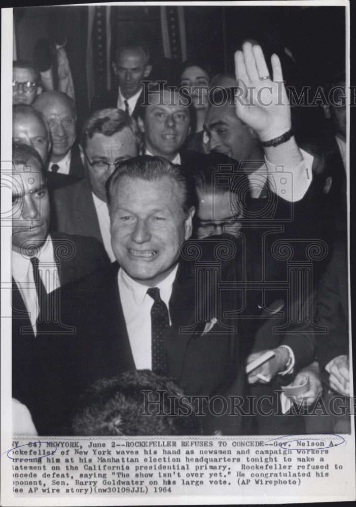 1964 Press Photo NY Gov Nelson A Rockerfeller - Historic Images