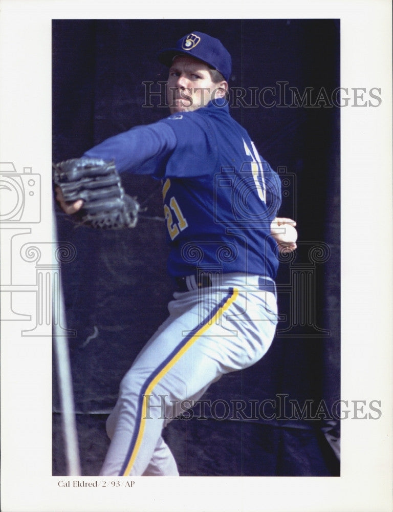 Press Photo Cal Eldres of the Milwaukee Brewers - Historic Images