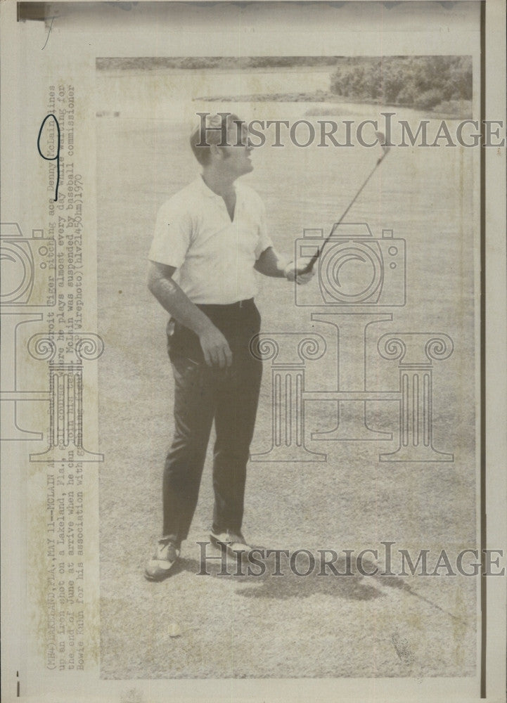 1970 Press Photo Detroit Tigers Pitcher Danny McLain Plays Golf - Historic Images