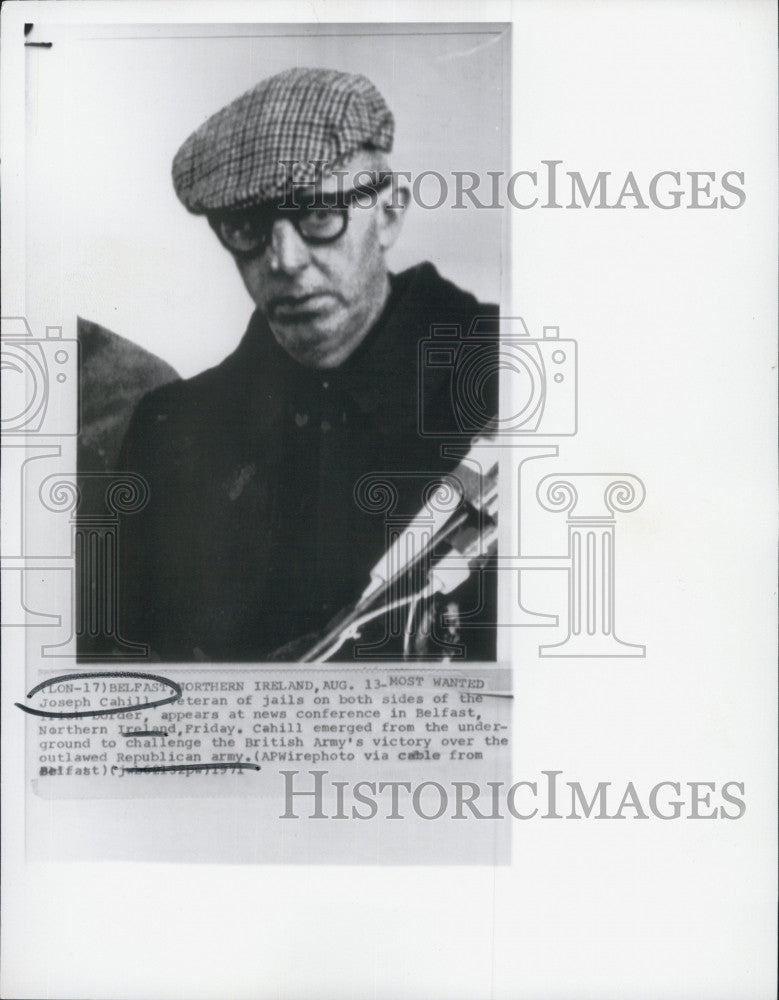 1971 Press Photo Joe Cahill, Leader of Irish Republican Army - Historic Images