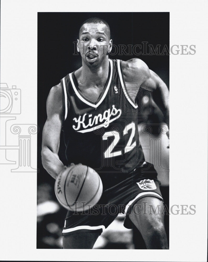 1993 Press Photo Lionel Simmons of Sacramento Kings NBA Basketball - Historic Images