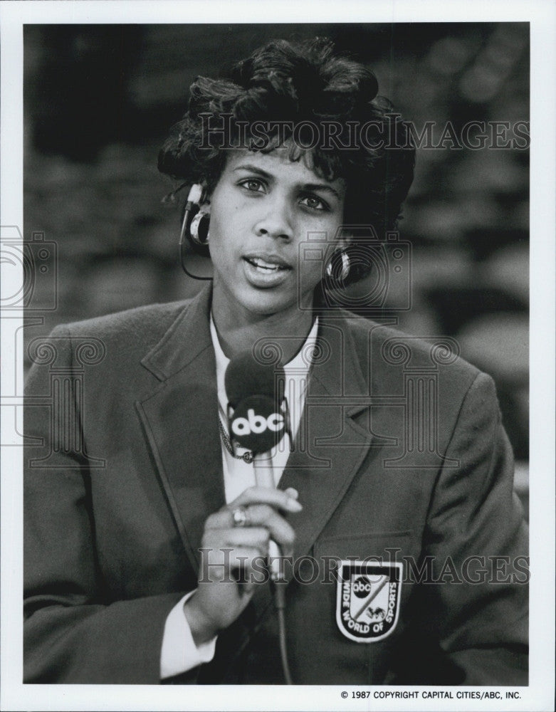 1987 Press Photo ABC Sports Commentator Cheryl Miller - Historic Images