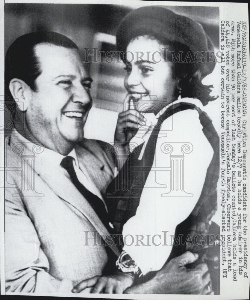 1968 Press Photo Rafael Caldera Awaits Results Of Venezuela Election - Historic Images