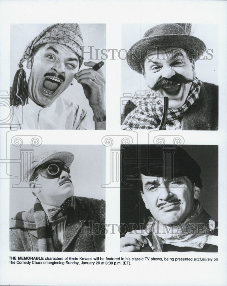 Press Photo Comic, Ernie Kovacs on &quot;Comedy Central&quot; - Historic Images