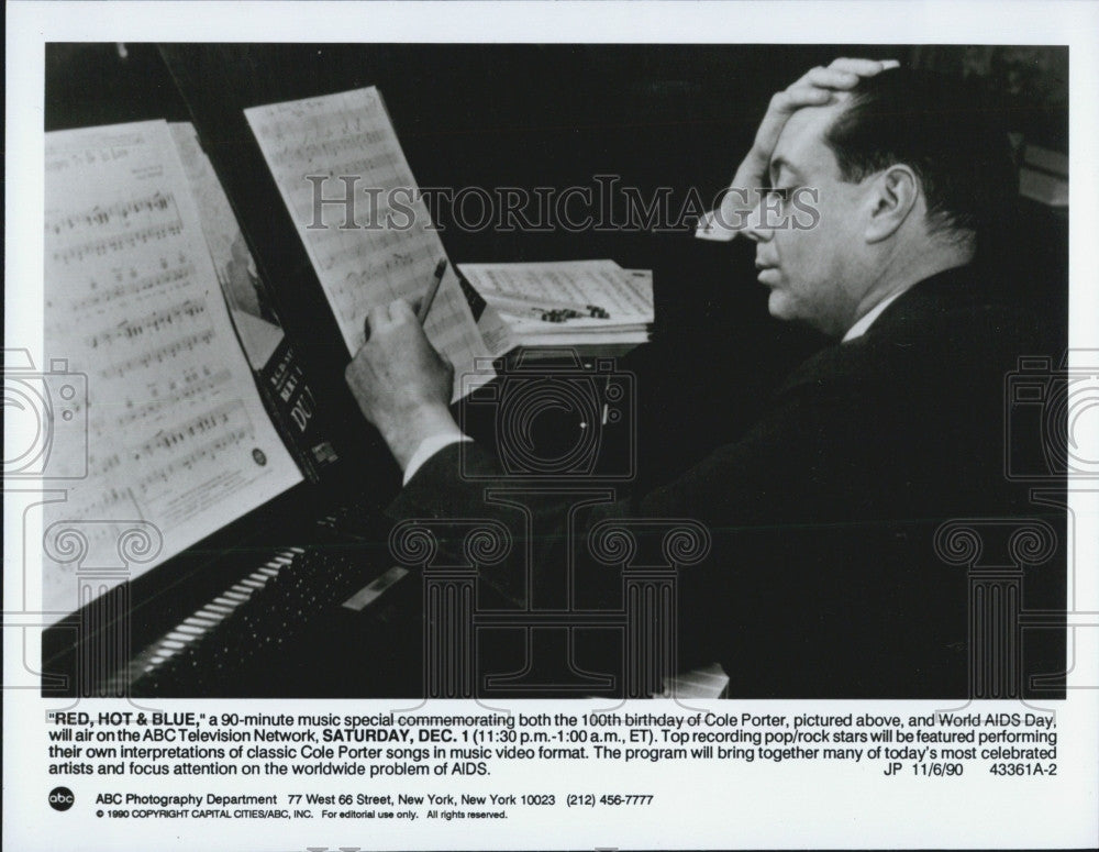 1990 Press Photo Cole Porter &quot;Red Hot &amp; Blue&quot; tribute - Historic Images