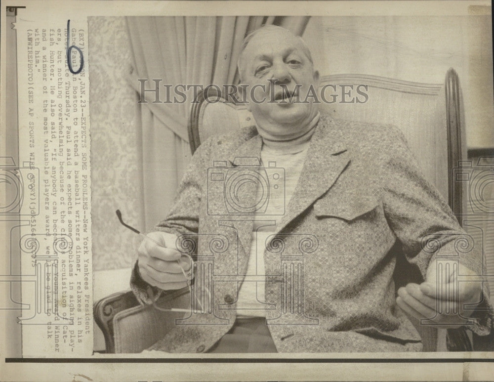 1976 Press Photo NY Yankee President Gabe Paul - Historic Images