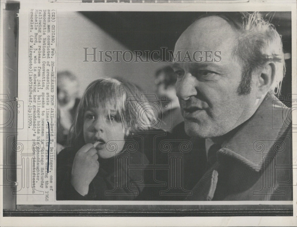 1970 Press Photo David T Dellinger Democrat National Convention Politician - Historic Images