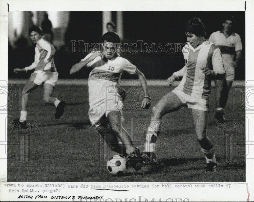 1986 Press Photo Nick S&#39;Ascenzio at soccer - Historic Images