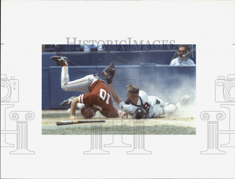 1995 Press Photo Troy Kent &amp; catcher Brian Loyd - Historic Images