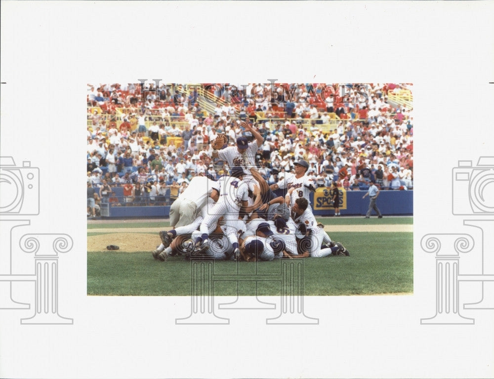 1995 Press Photo LSu baseball team at NCAA  in Omaha - Historic Images