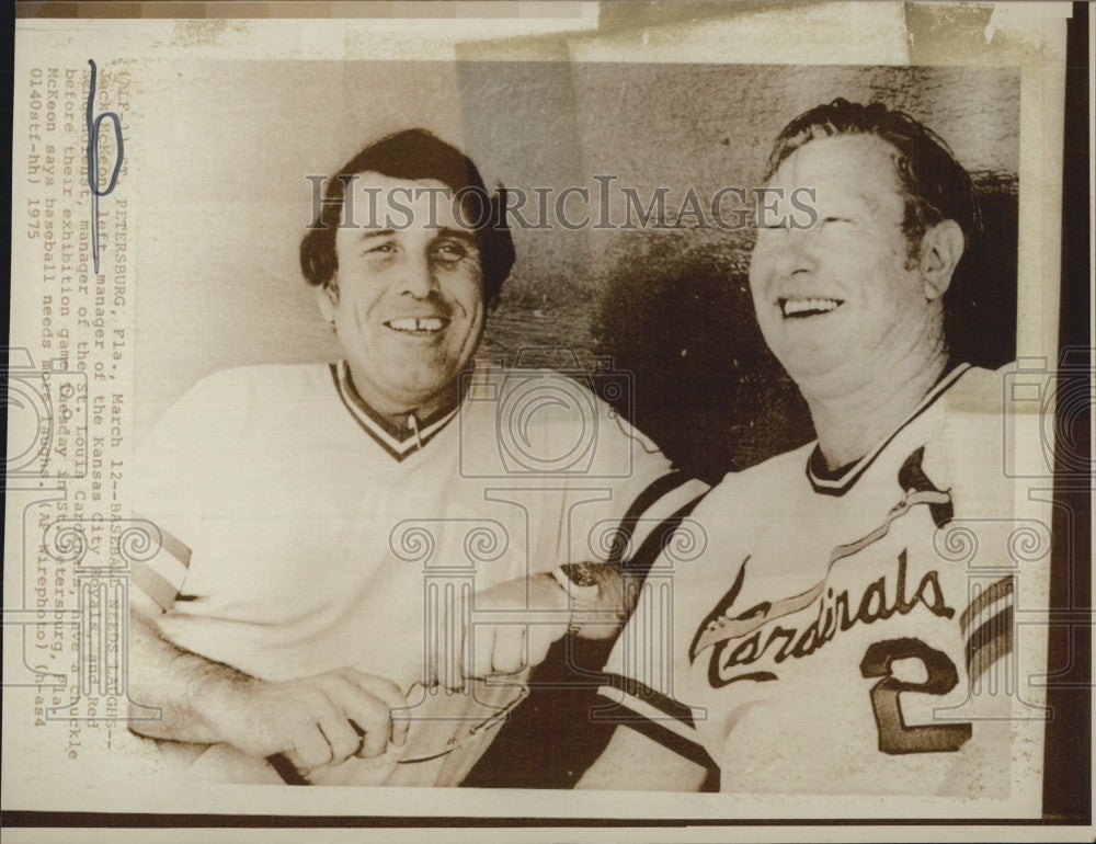 1975 Press Photo Jack McKeon Kansas City Royals St. Louis Cardinals Manager - Historic Images