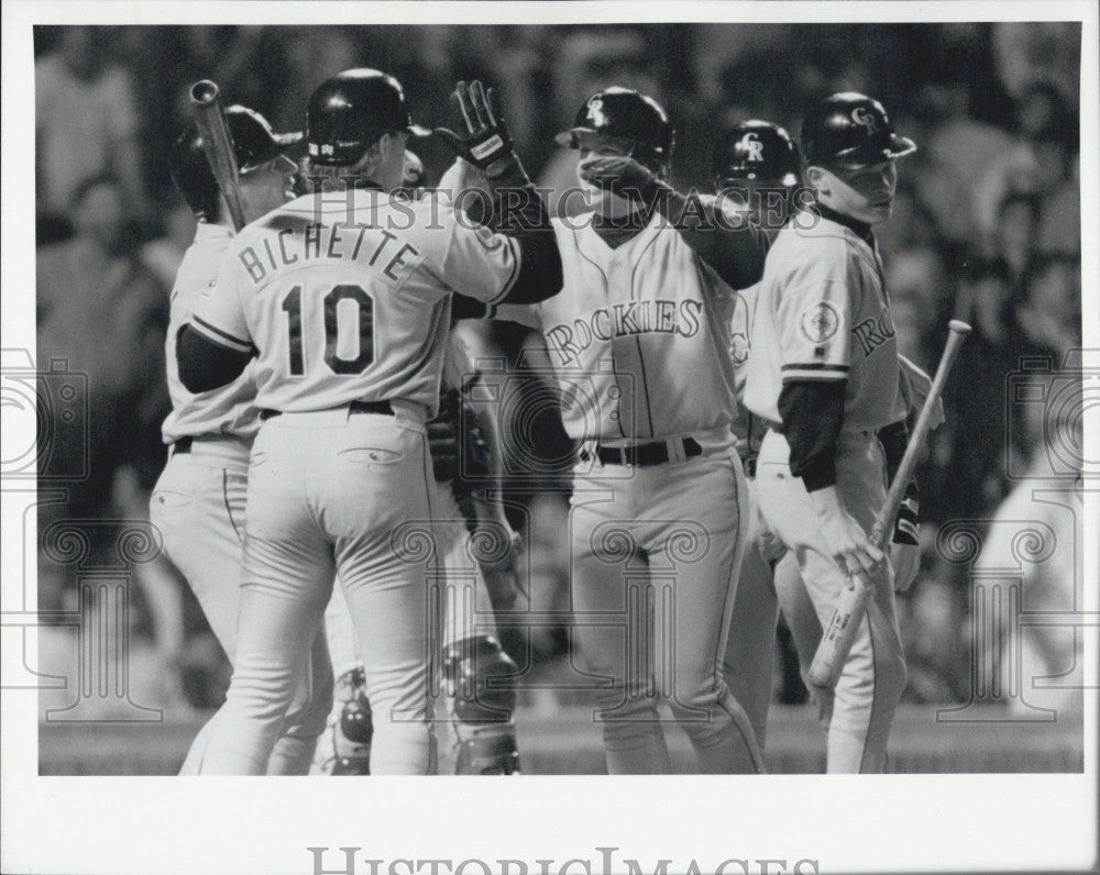 1993 Press Photo Jim Tatum Wrigley Field Chicago Cubs Colorado Rockies Baseball - Historic Images