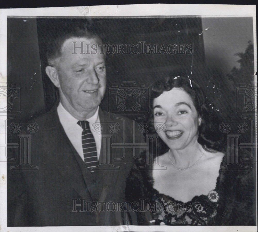 1956 Press Photo Erskine Caldwell Virginia Fletcher New Year Marriage Actor - Historic Images