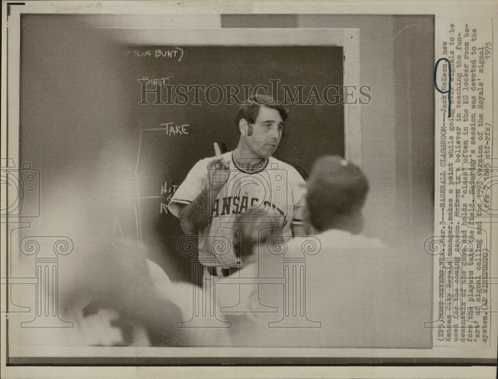 1973 Press Photo Jack McKeon, Kansas City Royals manager - Historic Images