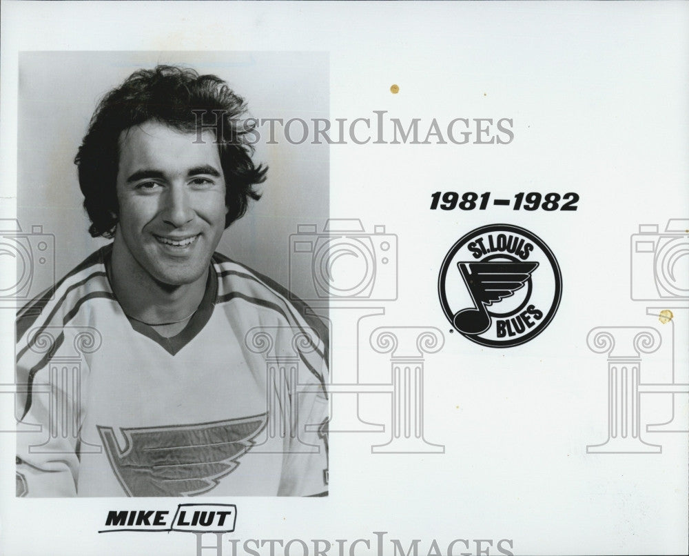 1981 Press Photo Mike Liut St. Louis Blues Hockey Player - Historic Images