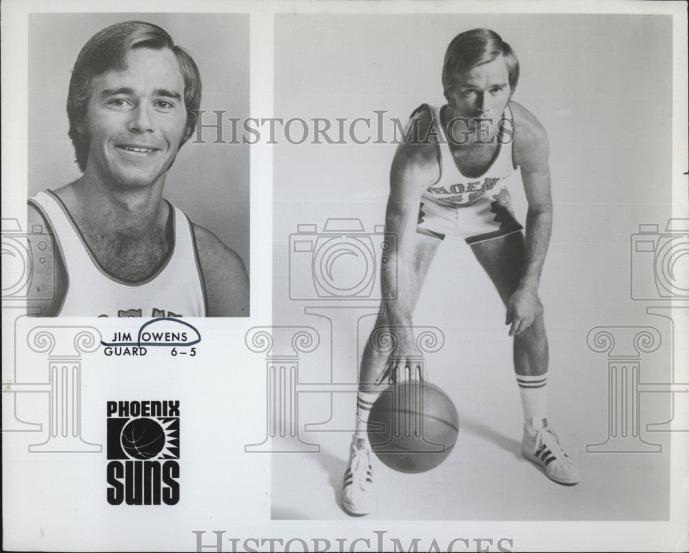 1974 Press Photo Phoenix Suns Jim Owens Basketball Player Guard - Historic Images