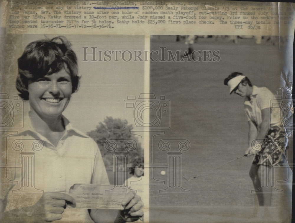 1973 Press Photo Kathy Cornelius Female Golf Professional - Historic Images