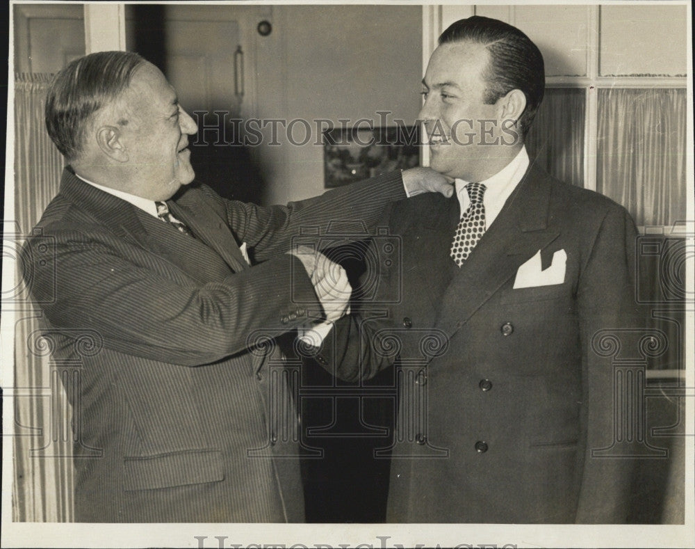 1938 Press Photo Robert Wagner Sr &amp; son Jr in NY elections - Historic Images