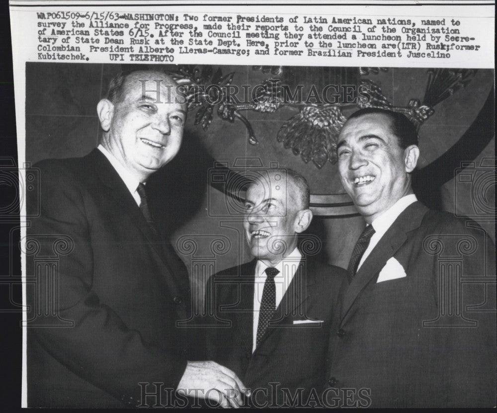 1963 Press Photo President Latin American Nations Juscelino Kubitschek - Historic Images