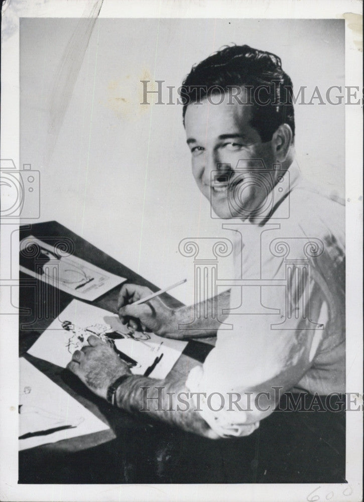 1950 Press Photo Al Capp Lil Abner Cartoon Artist - Historic Images