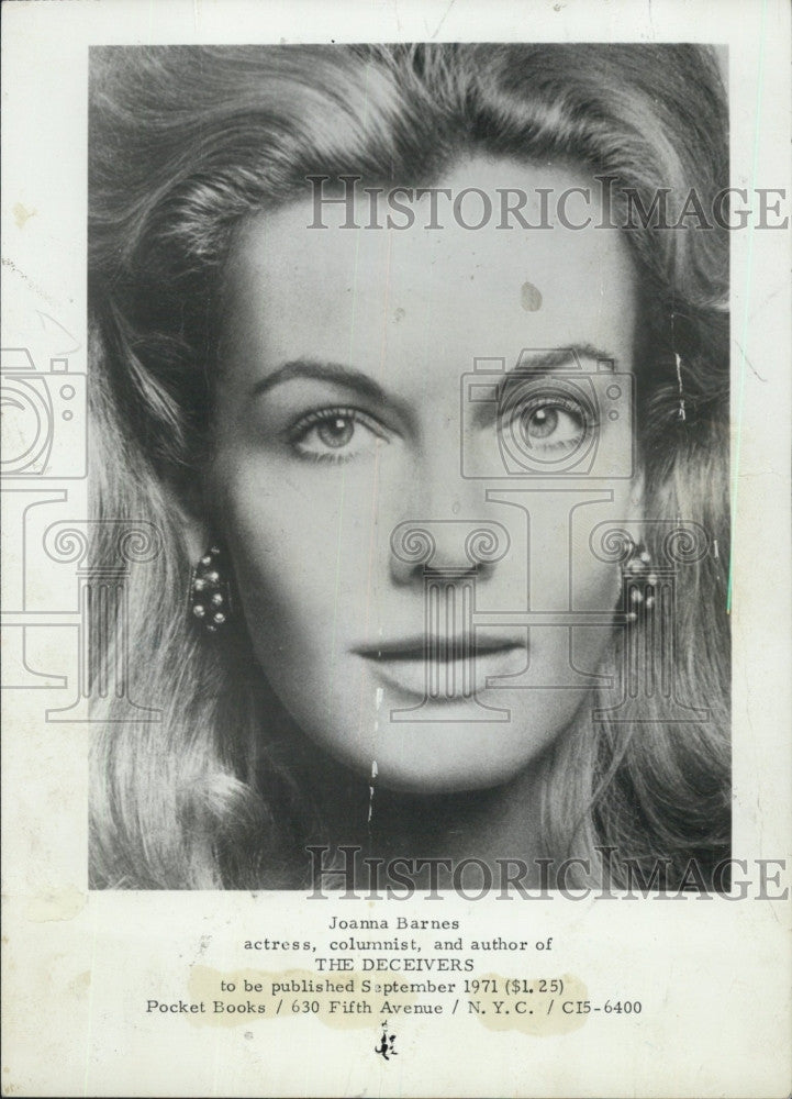 1971 Press Photo Joanna Barnes ,actress/ author of &quot;The Deceivers&quot; - Historic Images