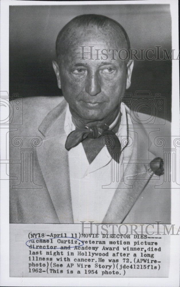 1962 Press Photo Michael Curtiz Television Actor Director - Historic Images