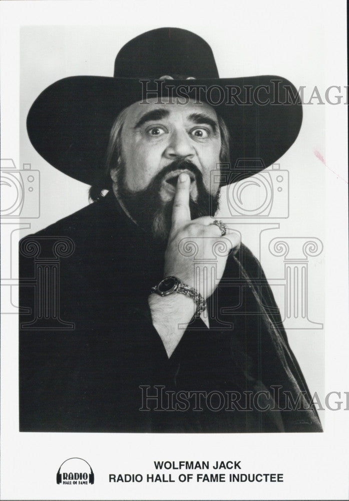 Press Photo Disc Jockey Wolfman Jack for Radio Hall of Fame Inductee - Historic Images