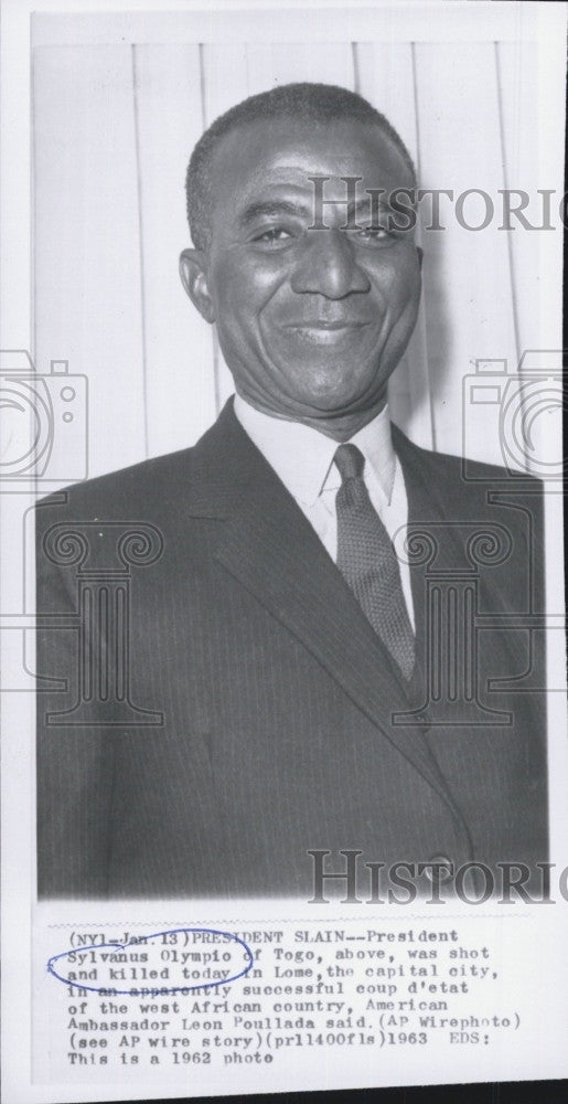 1963 Press Photo Togo President Sylvanus Olympia - Historic Images