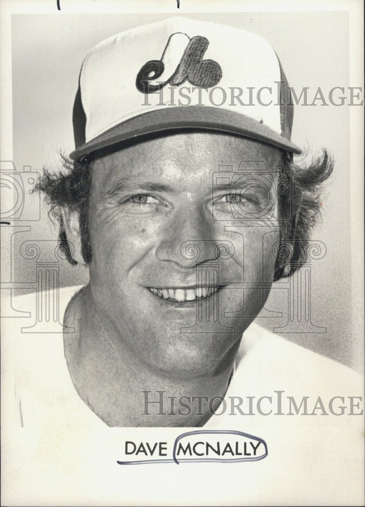 1975 Press Photo Dave McNally, Montreal Expo baseball - Historic Images