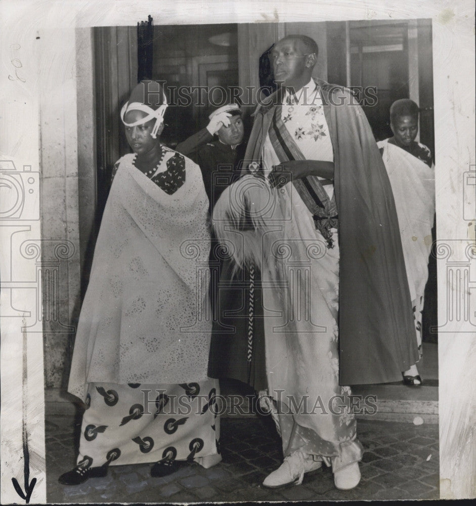 1955 Press Photo King Charles Mutara Rudahigwa Ruler Of Belgian Congo - Historic Images