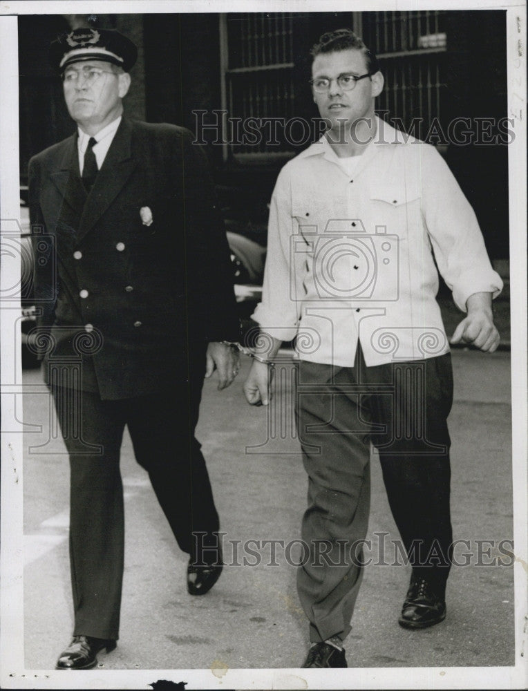 1955 Press Photo Clovenger Murder Trial Deputy Sheriff Geo Jones Russell LeBlanc - Historic Images