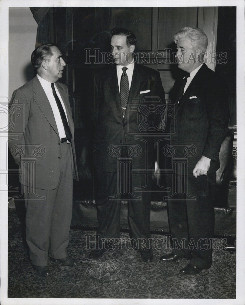 1955 Press Photo George J. Leary, Daniel F. Leary and Hon. Michael F. Skerry - Historic Images
