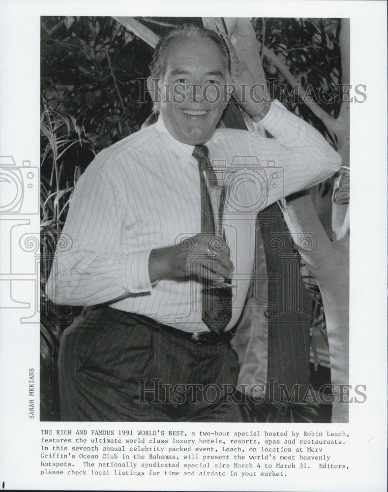 Press Photo Robin Leach, Host of &quot;The Rich and Famous: World&#39;s Best&quot; TV Special - Historic Images